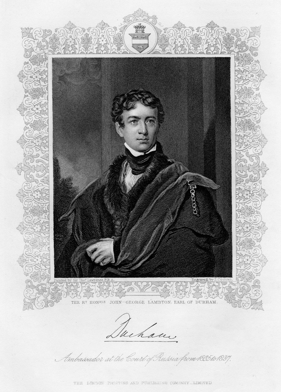 John George Lambton, jarl av Durham, 1800-tallet av J. Cochran