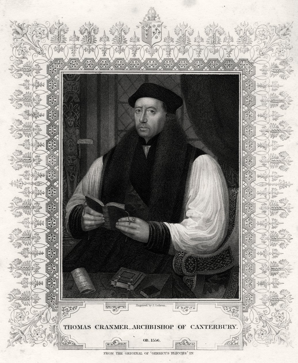 Thomas Cranmer, erkebiskop av Canterbury, 1800-tallet av J. Cochran