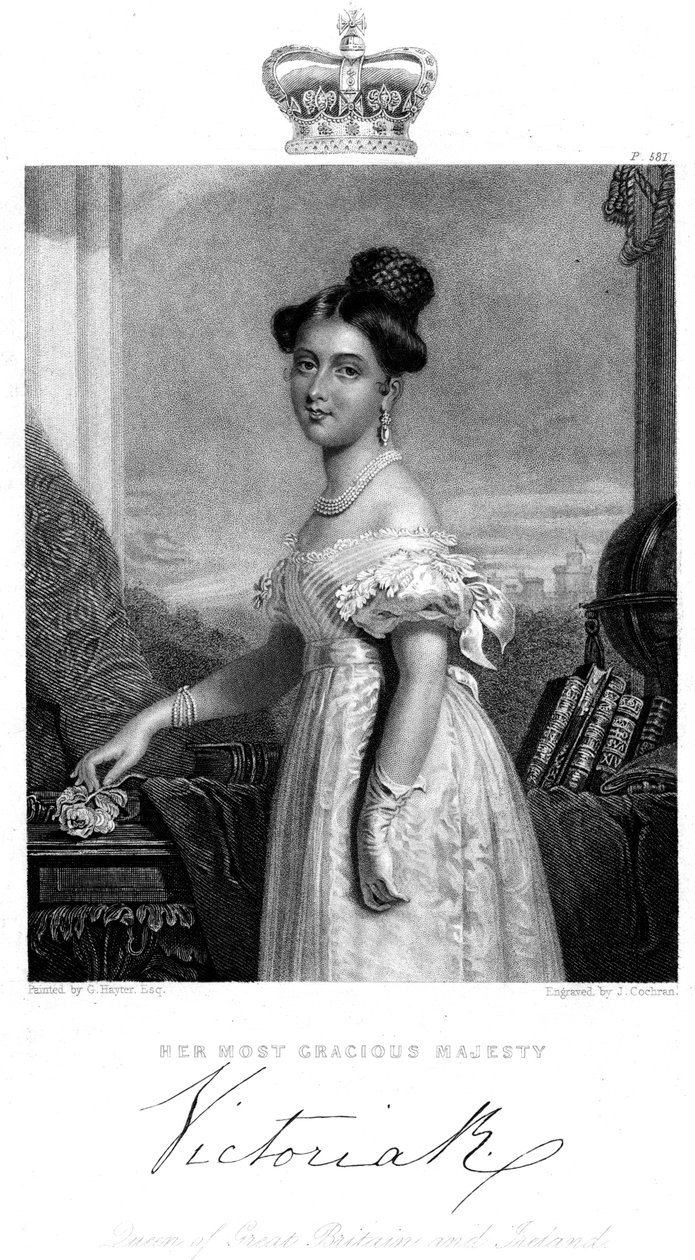 Victoria, dronning av Storbritannia og Irland, c1838 av J. Cochran