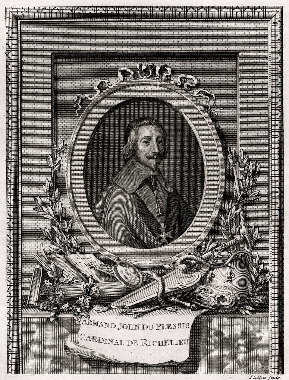 Armand Jean Du Plessis, kardinal og hertug av Richelieu, 1775 av J. Collyer