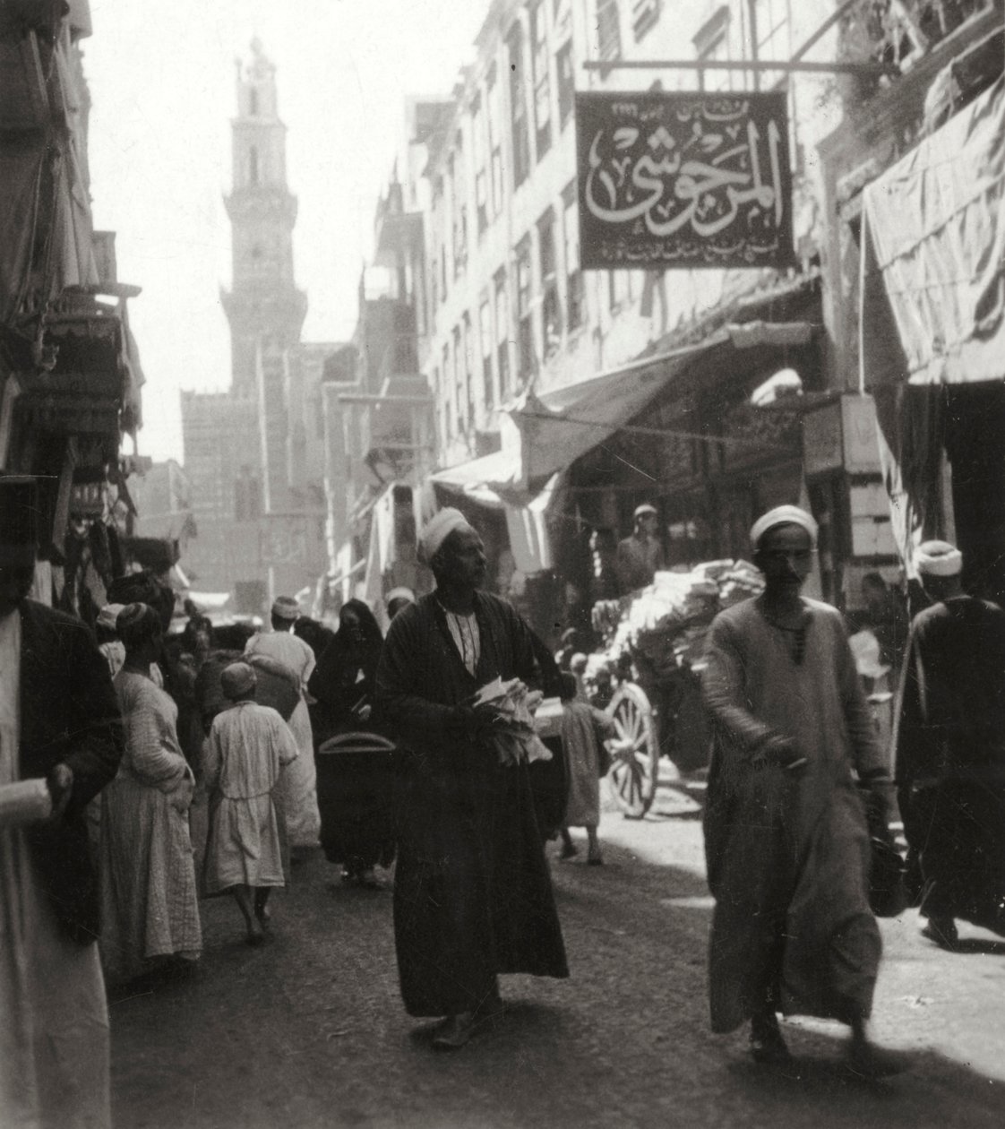 Basaren i El Ghoria, Kairo, Egypt, 1900-tallet av J. Dearden Holmes