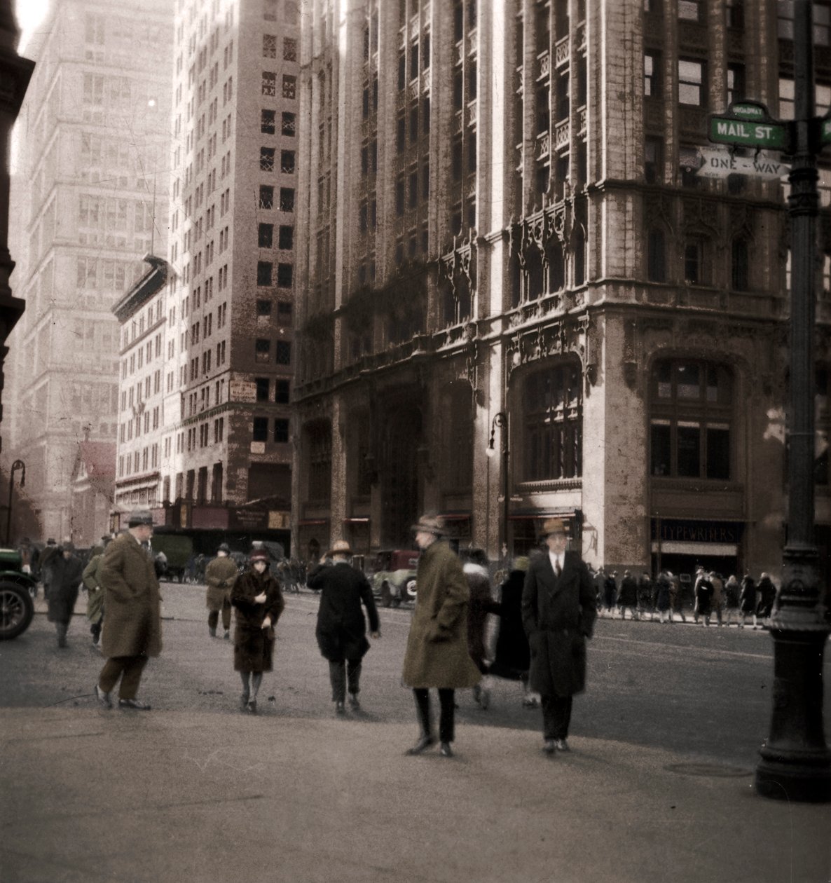 Lower Broadway, New York City, USA, 1900-tallet av J. Dearden Holmes