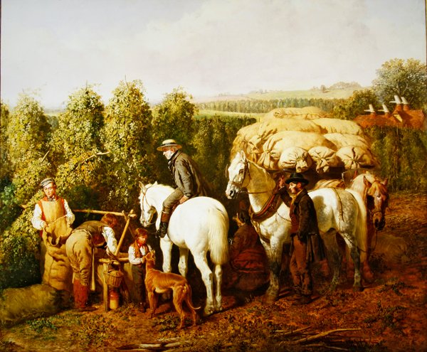 A Kentish Hop-Garden (olje på lerret) av J. F. and Bright H. Herring Snr.