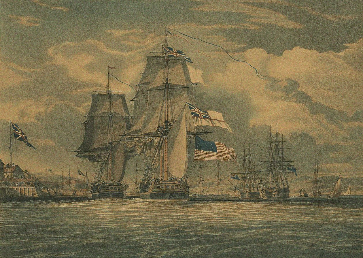 HMS Shannon fanger USS Chesapeake, 1. juni 1813, 1813 av J. G. C. Schetly