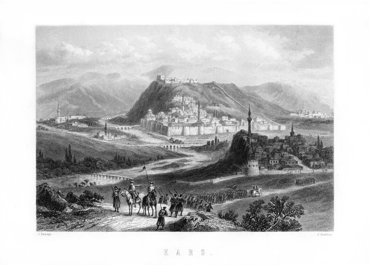 Kars, en by nordøst i Tyrkia, 1893. av J. Godfrey