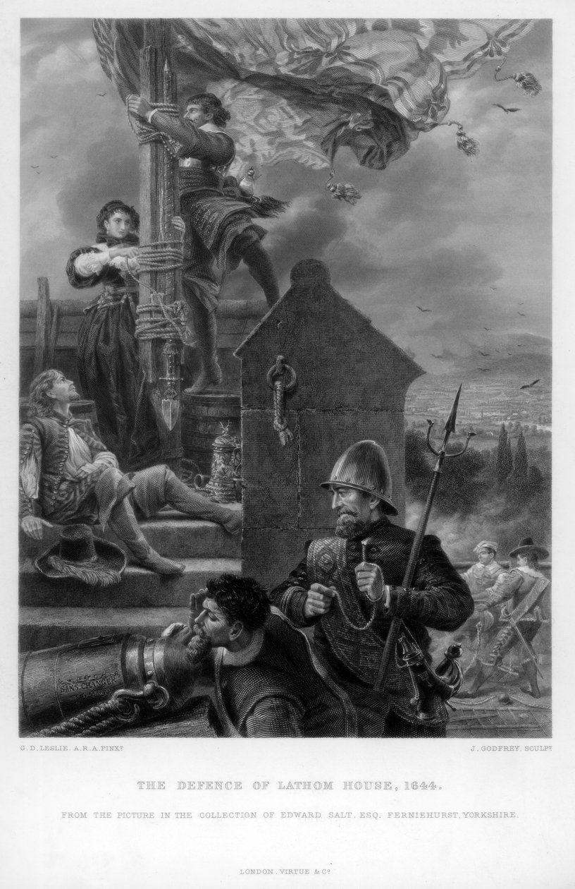Forsvaret av Lathom House, 1644. av J. Godfrey
