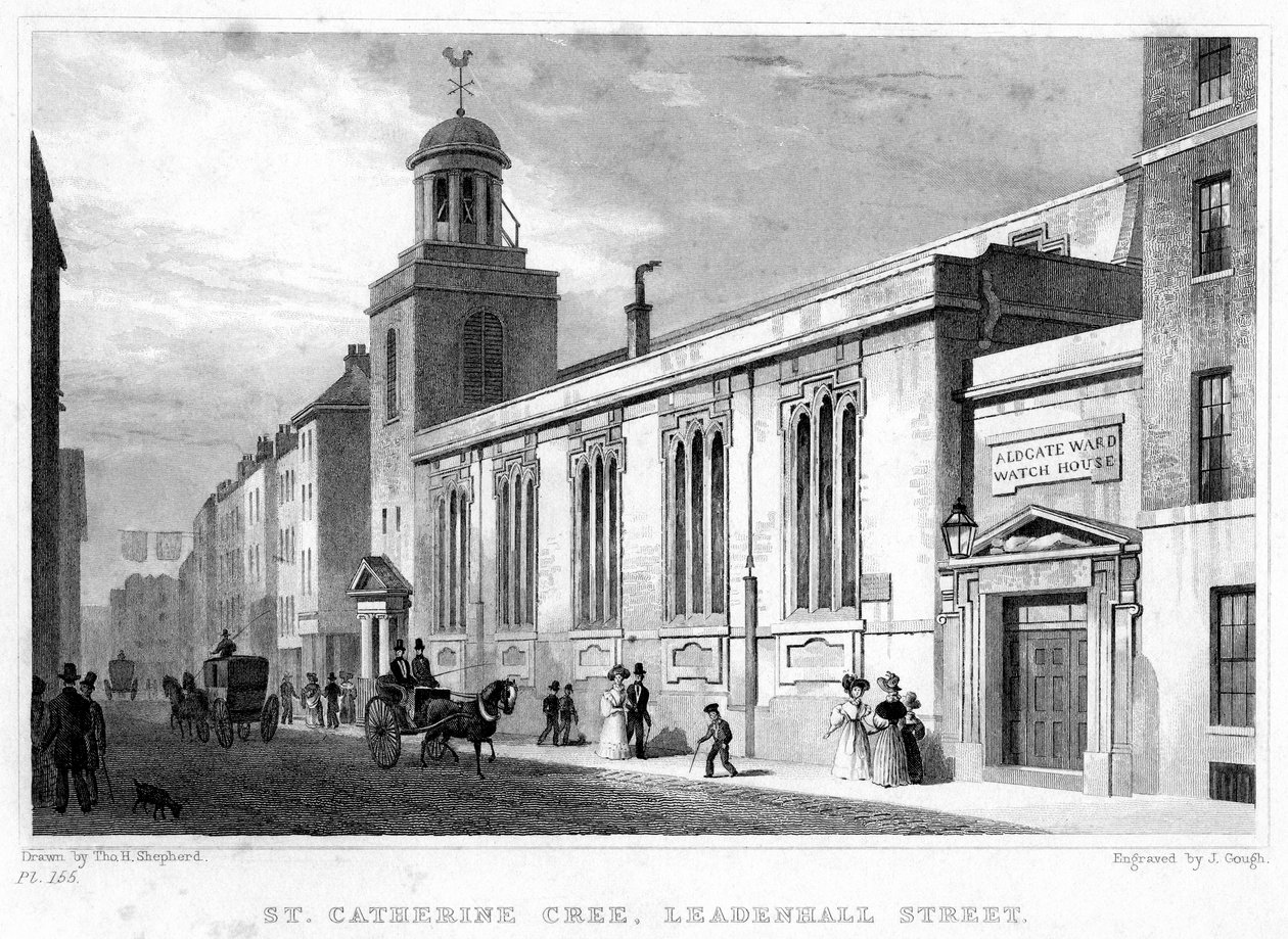 Church of St Katherine Cree, Leadenhall Street, City of London, 1800-tallet. av J. Gough