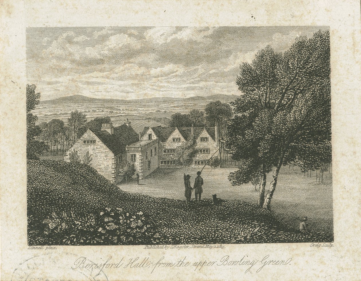 Dovedale - Beresford Hall: stålgravering, nd [1815] (trykk) av J. Greig