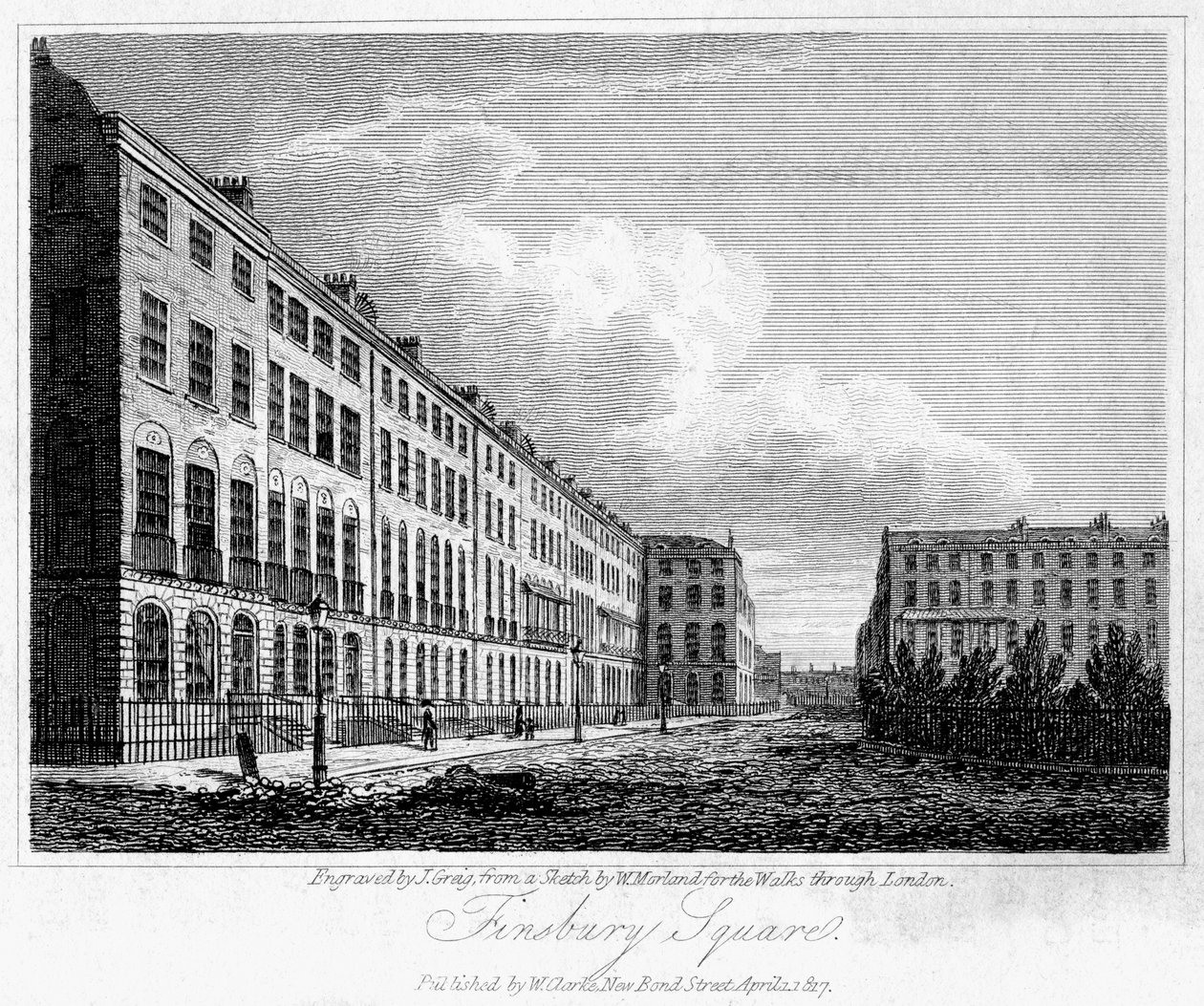 Finsbury Square, London, 1817. av J. Greig