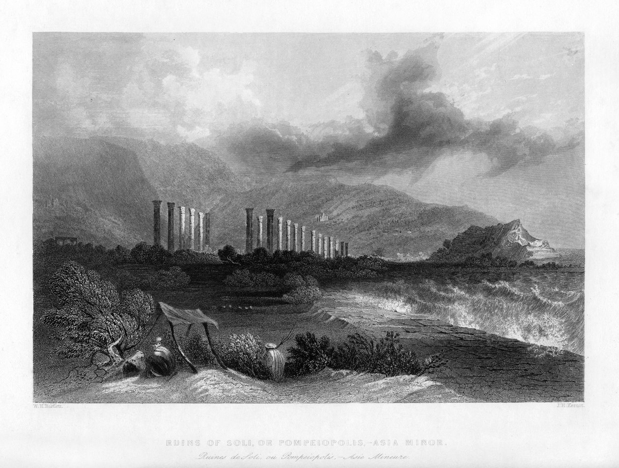 Ruinene av Soli, eller Pompeiopolis, Tyrkia, 1841. av J. H. Kernot
