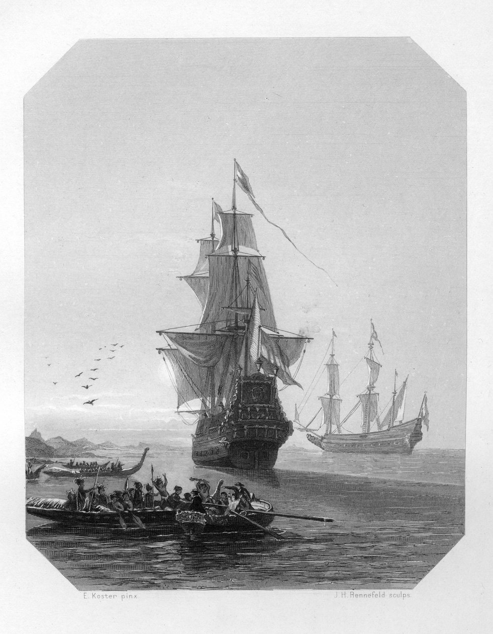 Abel Tasman , nederlandsk sjøfarer, oppdagelsesreisende og kjøpmann fra 1600-tallet, c1870 av J. H. Rennefeld