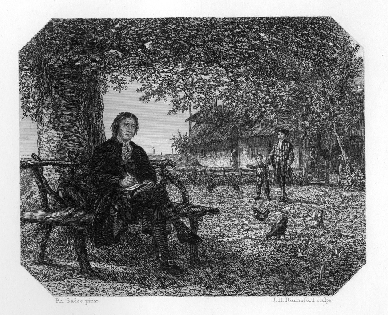 Hubert Kornelisz og Justus van Effen, c1870. av J. H. Rennefeld