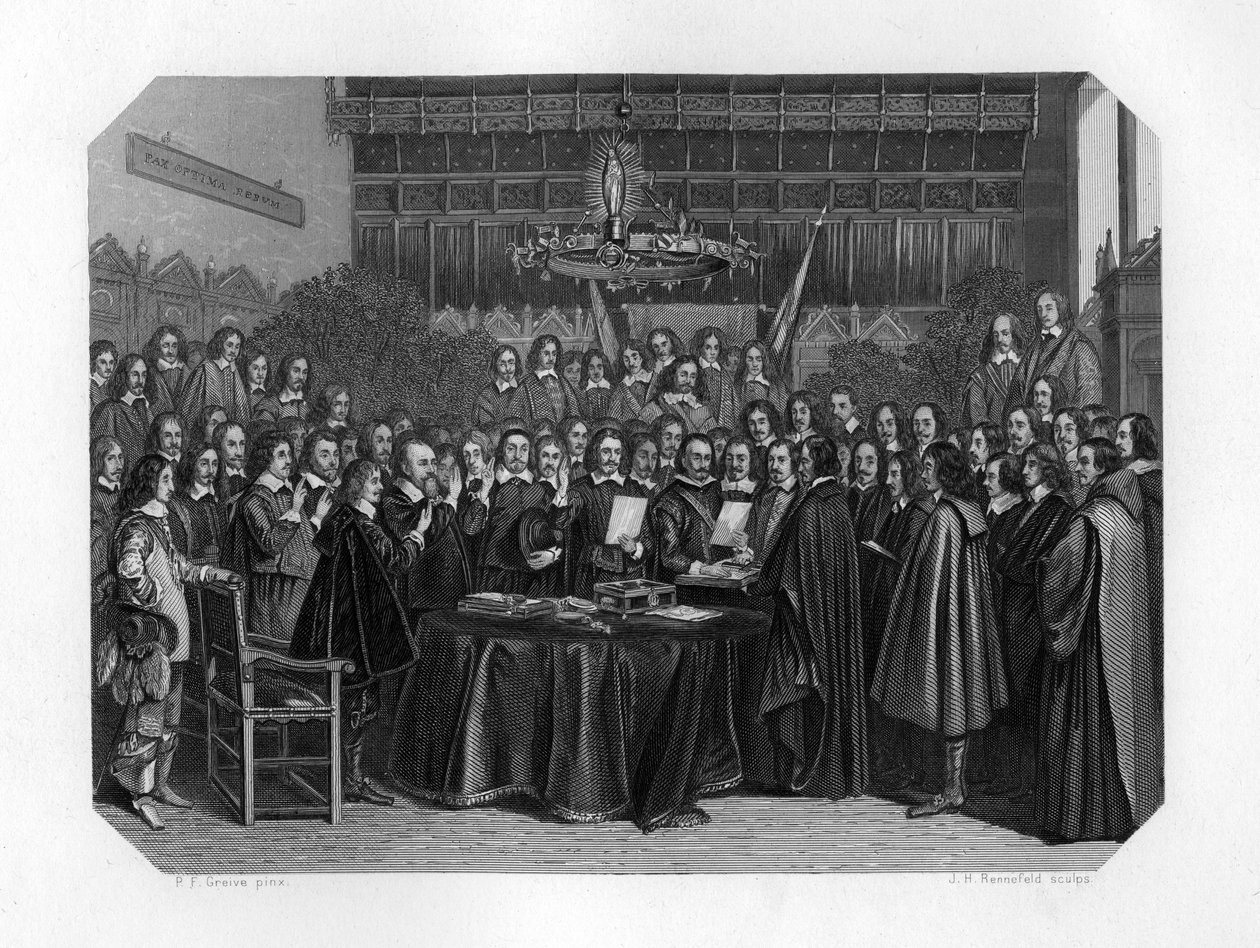 Banningen av eden om ratifisering av Münster-traktaten, 1648 c1870. av J. H. Rennefeld