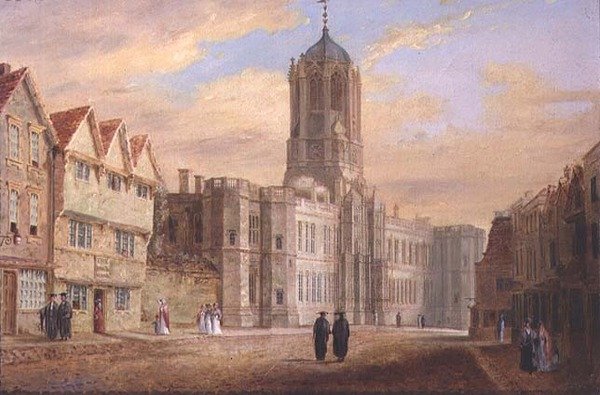 Oxford: Tom Tower og West Front of Christ Church College av J. Harwood