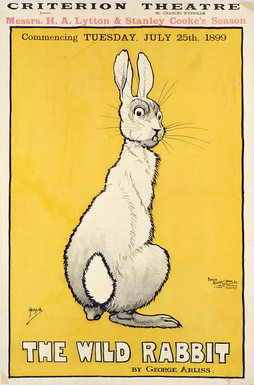 The Wild Rabbit-plakat, 1899 av J. Hissin