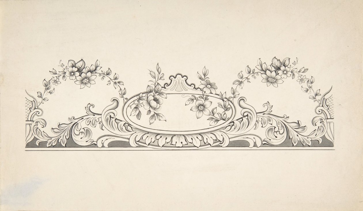 Design for paneldekorasjon, 1828-40. av J Hulme