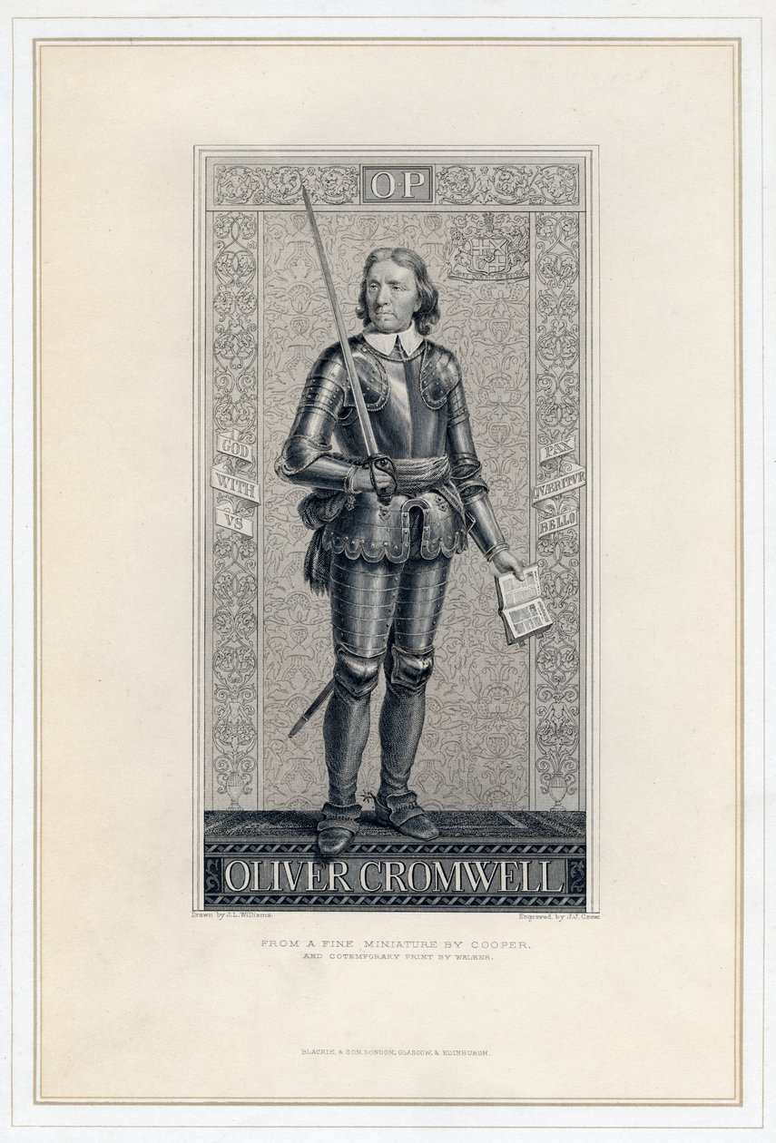 Oliver Cromwell 1599-1658, 1800-tallet. av J. J. Crew
