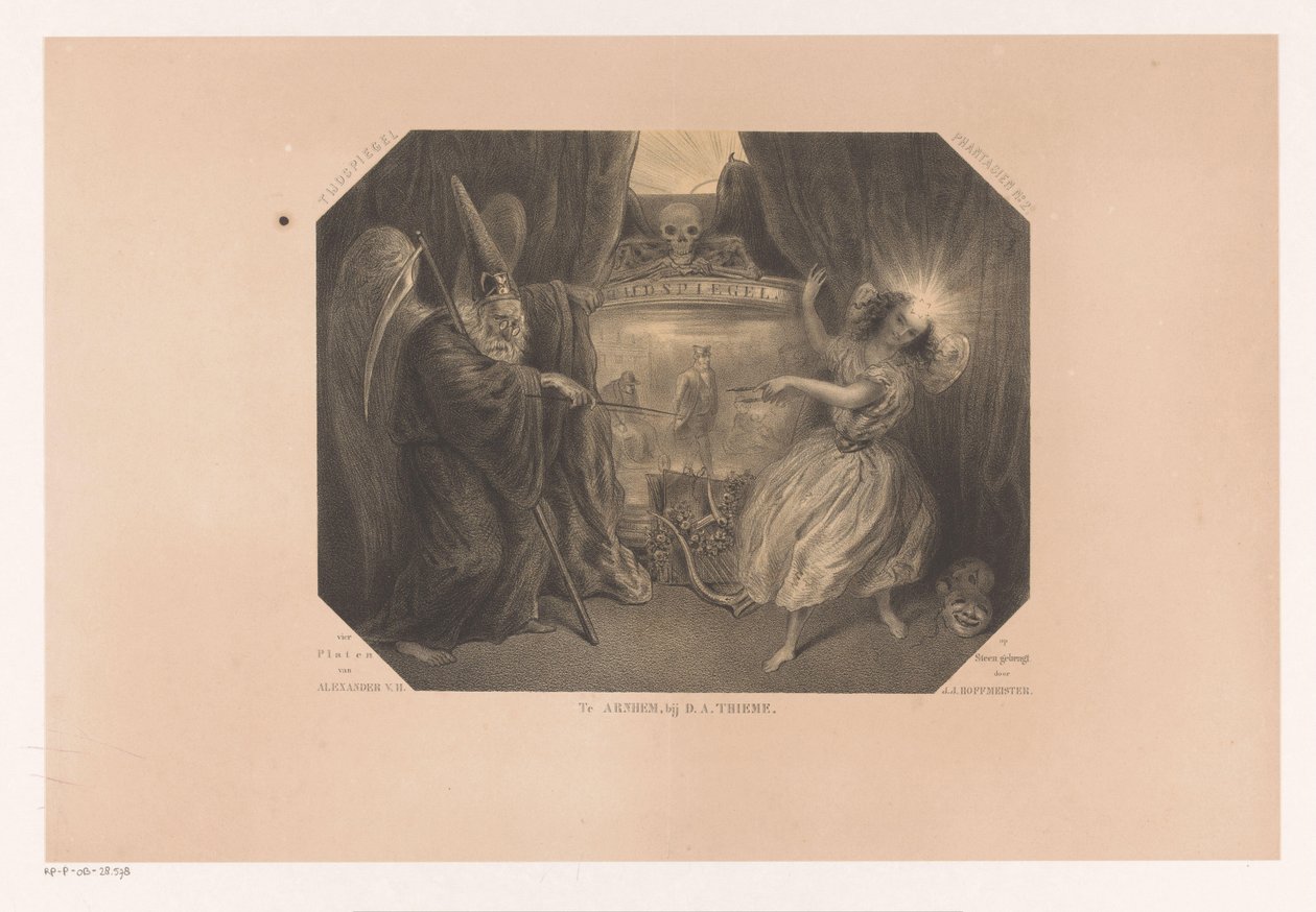 Allegorisk fremstilling av tid Tydspiegel Fantasy No. 2 (serietittel på objekt) av J. J. Hoffmeister