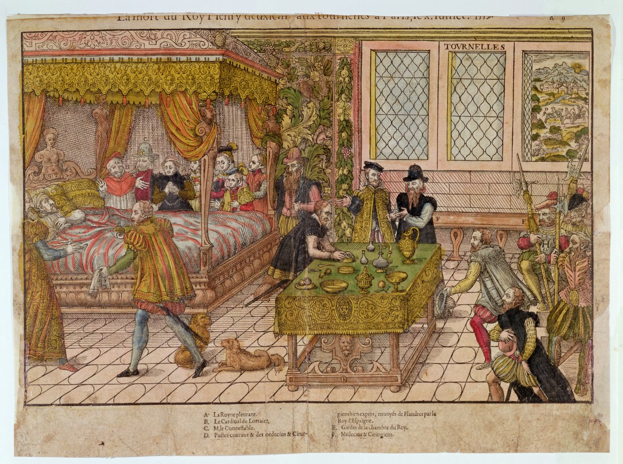 Henri IIs død (1519-59) 10. juli 1559 av J. J. and Tortorel, J. Perrissin