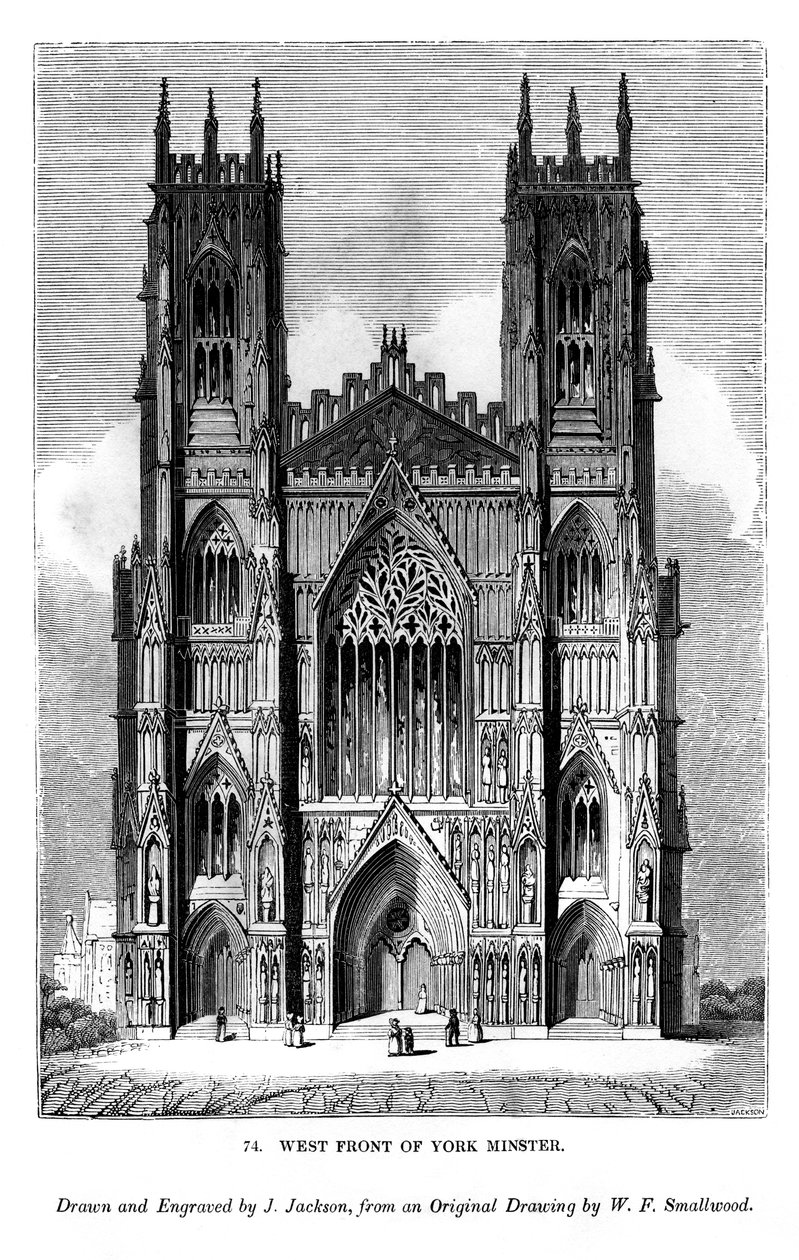 Vestfronten av York Minster, c1820-1830 1843 av J. Jackson