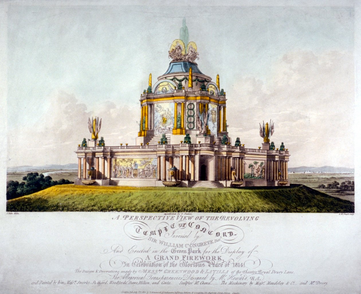 Temple of Concord, Green Park, Westminster, London, 1814 av J Jeakes
