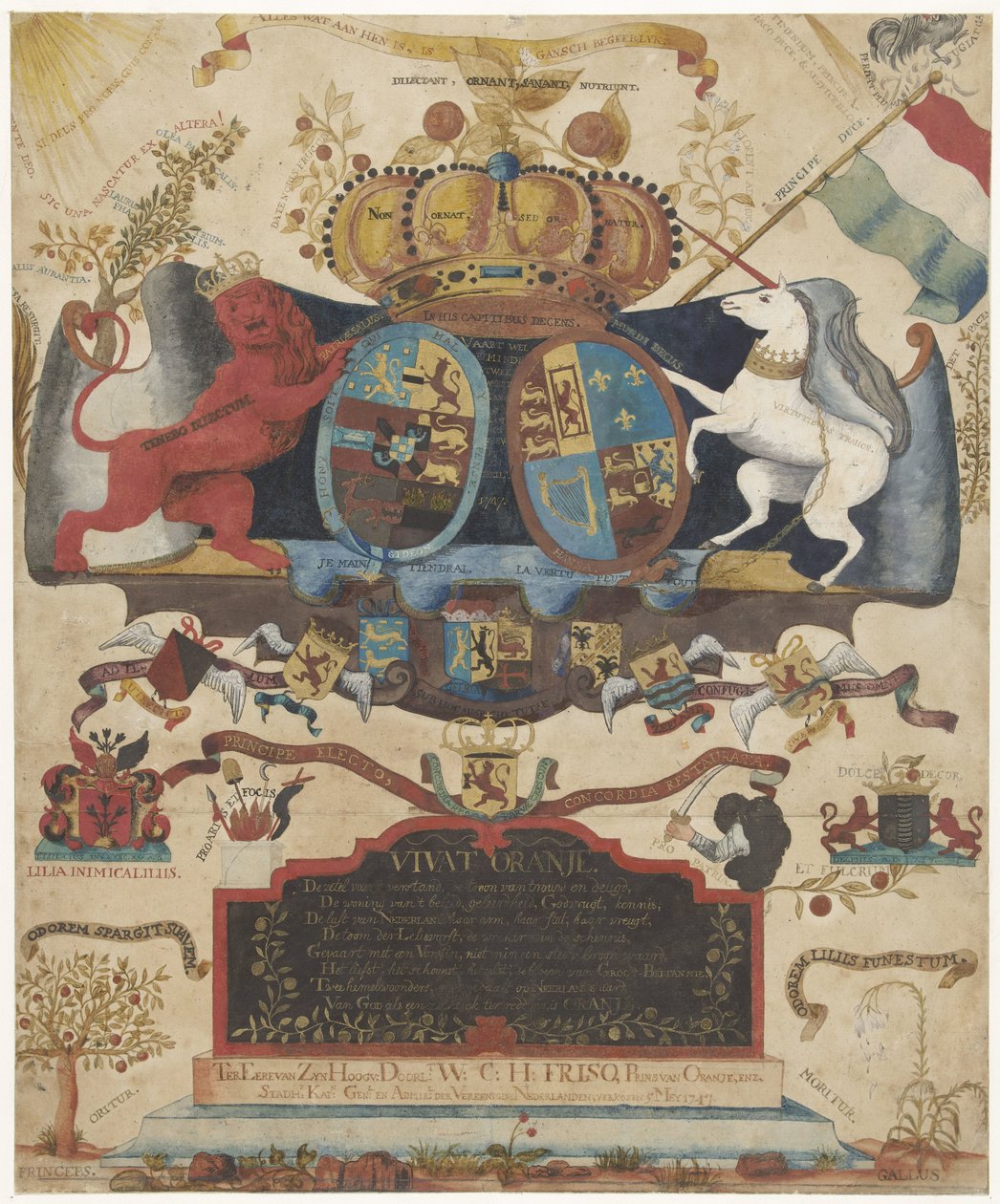 Allegory of the Elevation of William IV, 1747 av J. Luiscius