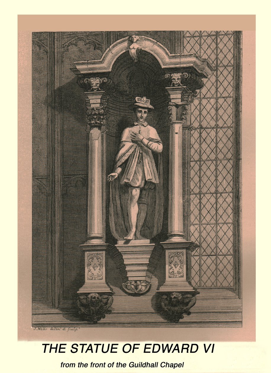 Statuen av Edward VI, 1886 av J Mills