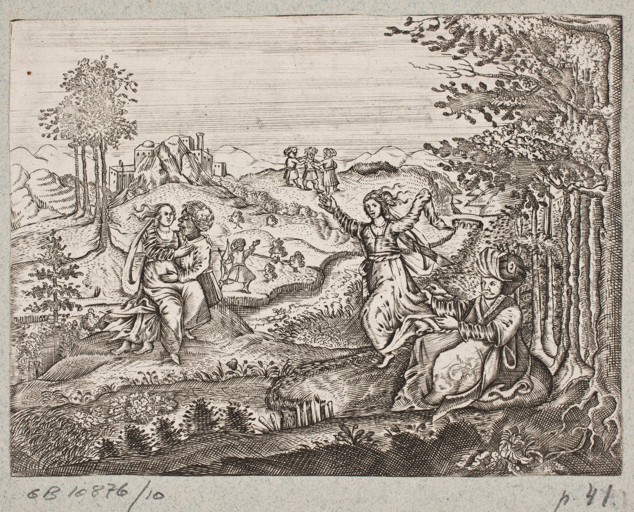 Illustrasjon til Adam Olearius, "Persisk Rosenthal av en genial poet Schich Saadi […]", Schleswig 1660 av J. Muller