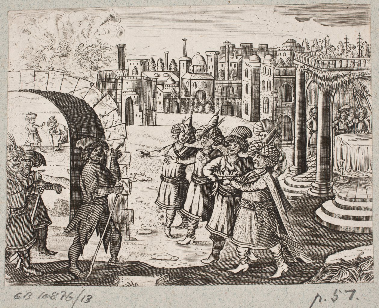 Illustrasjon til Adam Olearius, "Persisk Rosenthal av en genial poet Schich Saadi […]", Schleswig 1660 av J. Muller