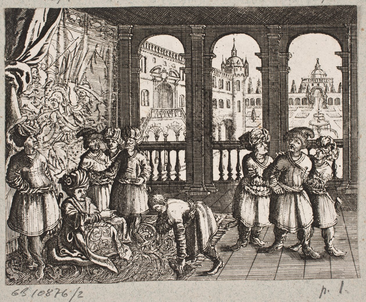 Illustrasjon til Adam Olearius, "Persisk Rosenthal av en genial poet Schich Saadi […]", Schleswig 1660 av J. Muller