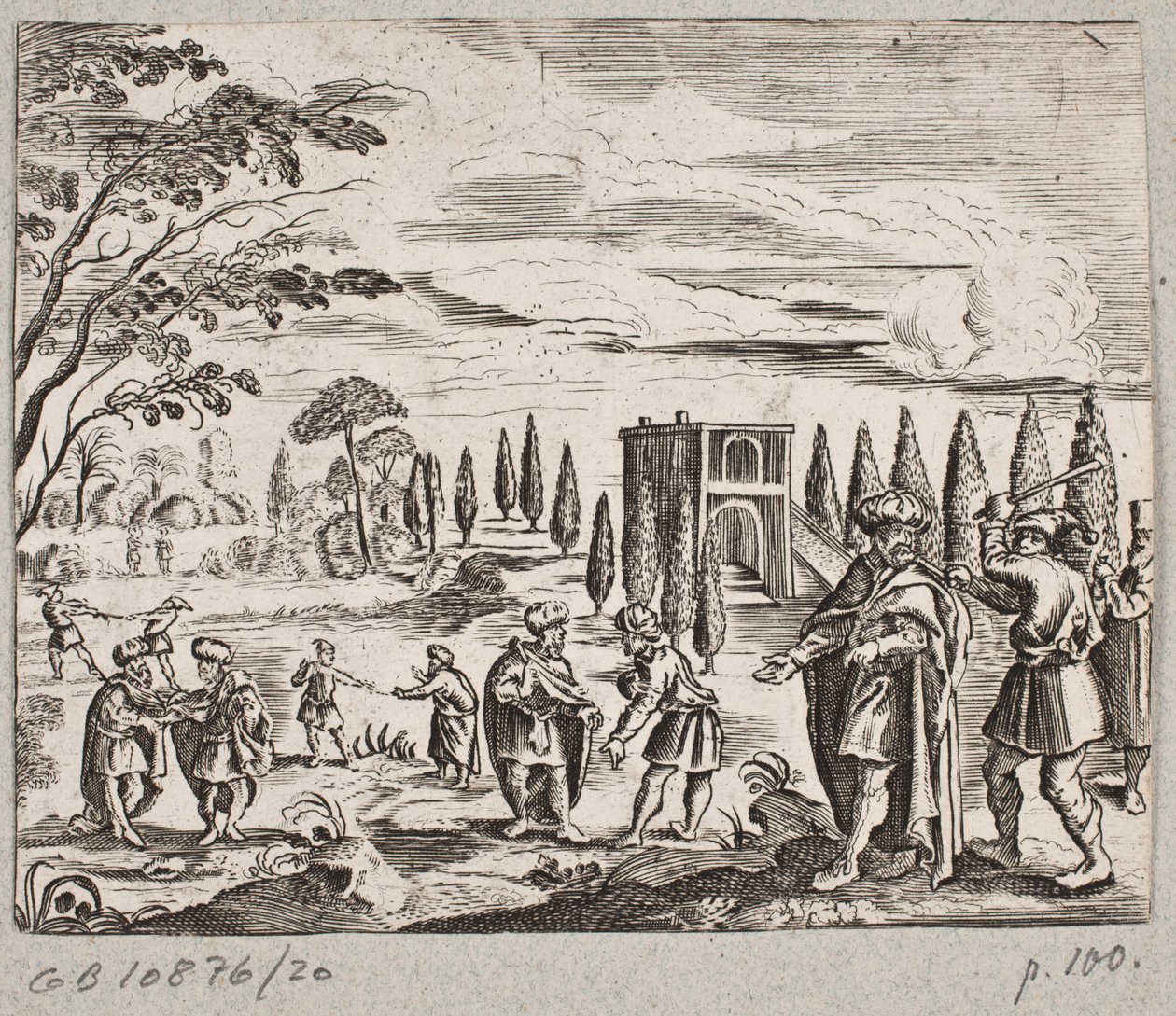 Illustrasjon til Adam Olearius, "Persisk Rosenthal av en genial poet Schich Saadi […]", Schleswig 1660 av J. Muller