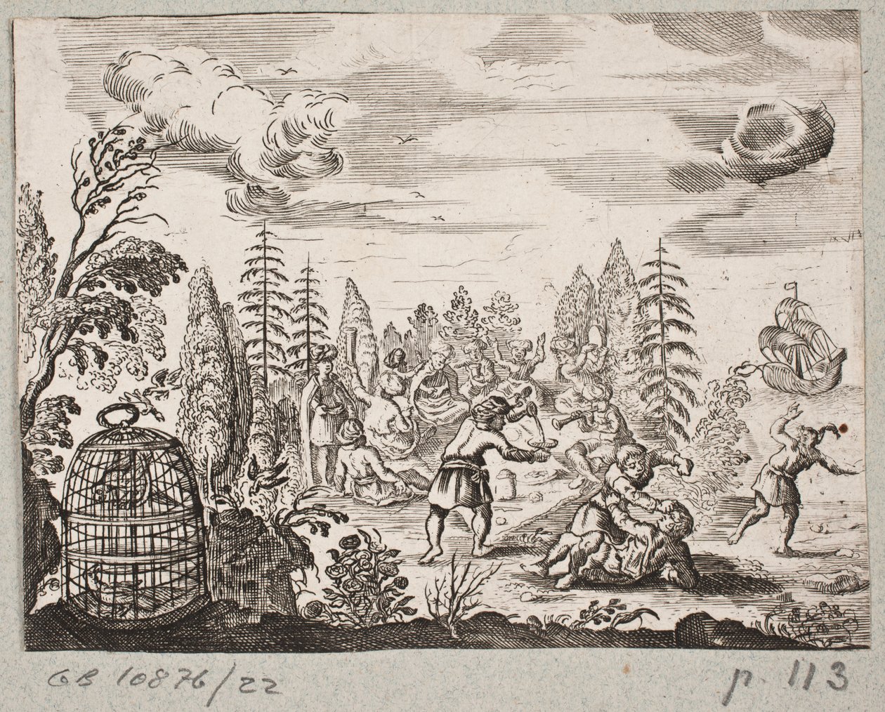 Illustrasjon til Adam Olearius, "Persisk Rosenthal av en genial poet Schich Saadi […]", Schleswig 1660 av J. Muller