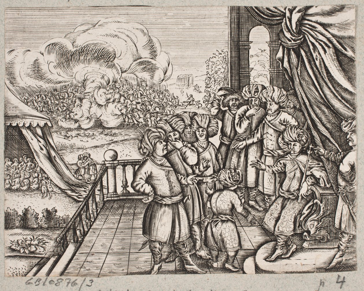 Illustrasjon til Adam Olearius, "Persisk Rosenthal av en genial poet Schich Saadi […]", Schleswig 1660 av J. Muller