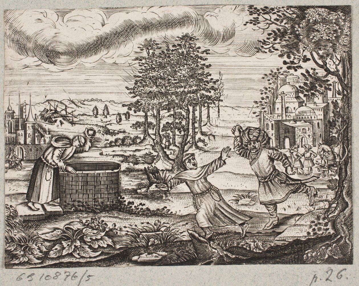Illustrasjon til Adam Olearius, "Persisk Rosenthal av en genial poet Schich Saadi […]", Schleswig 1660 av J. Muller