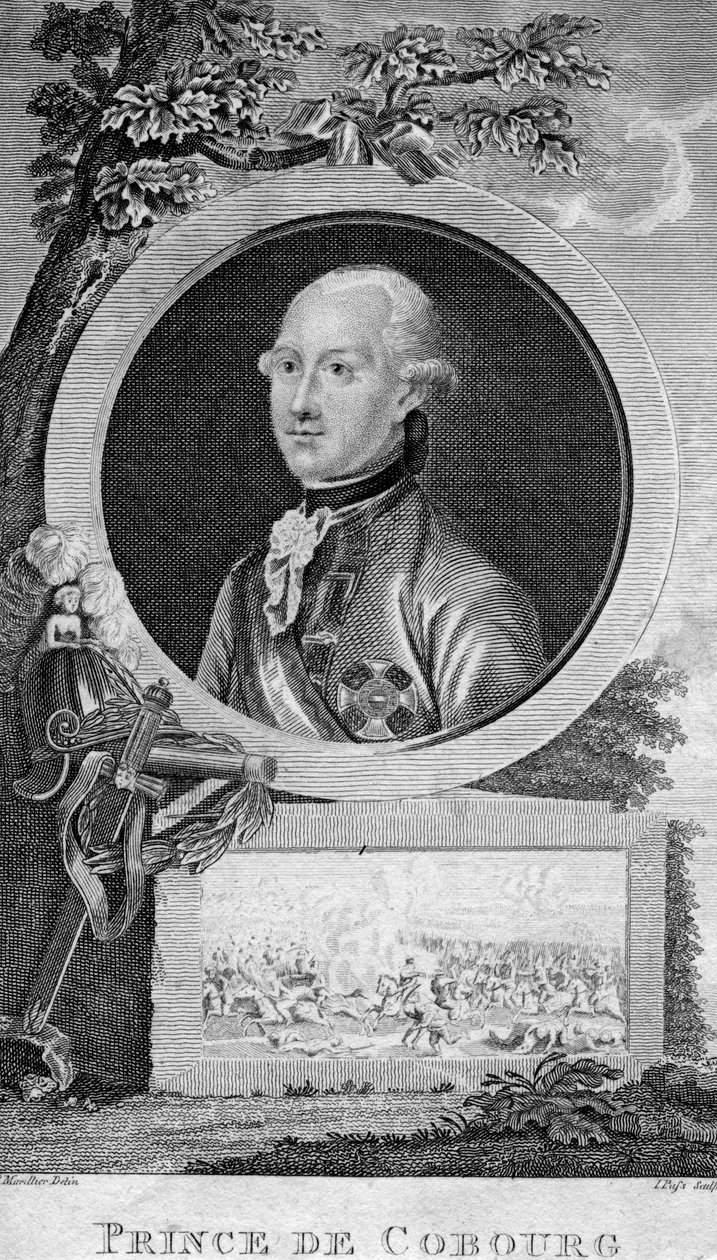 Prins Coburg, berømt tysk general for Det hellige romerske rike. av J. Pass