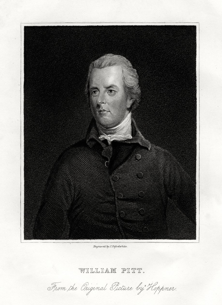 William Pitt den yngre , britisk statsmann, 1800-tallet av J. Posselwhite