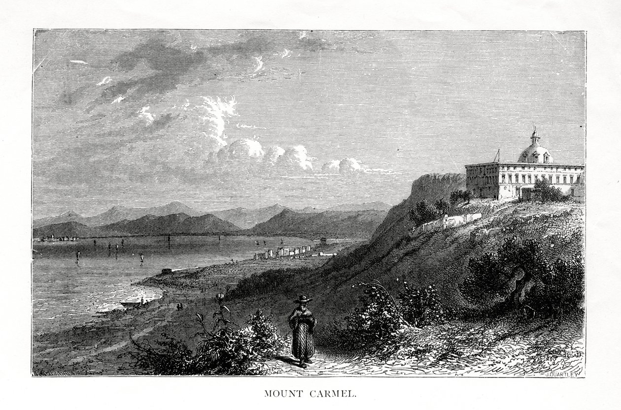 Karmelfjellet, Israel, 1800-tallet. av J. Quartley