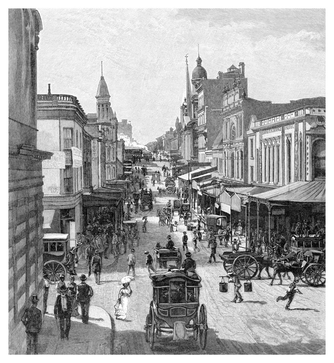 King Street, Sydney, New South Wales, Australia, 1886. av J. R. Ashton