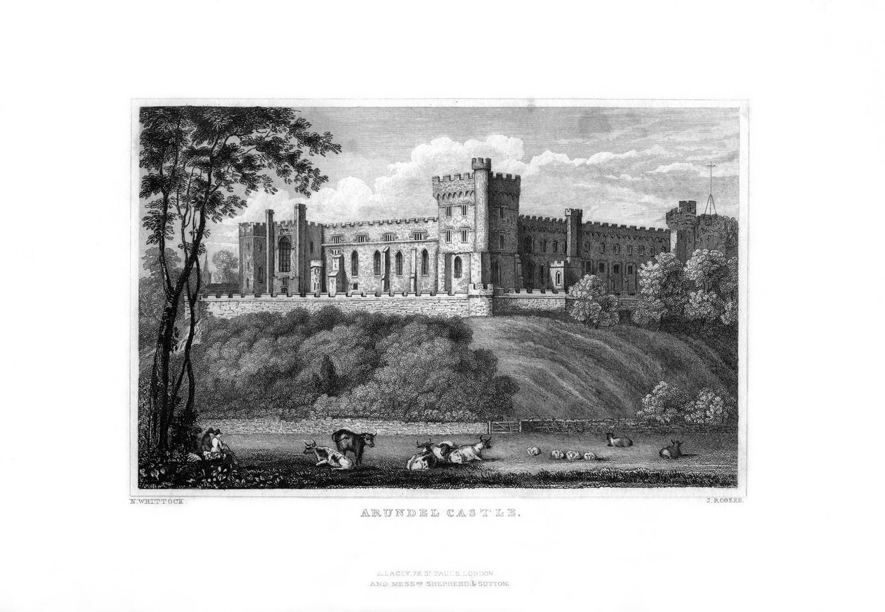 Arundel Castle, West Sussex, 1829. av J. Rogers