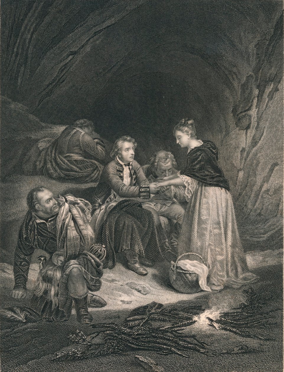 Chas. Edward The Pretender og Flora Macdonald, midten av 1800-tallet. av J. Rogers