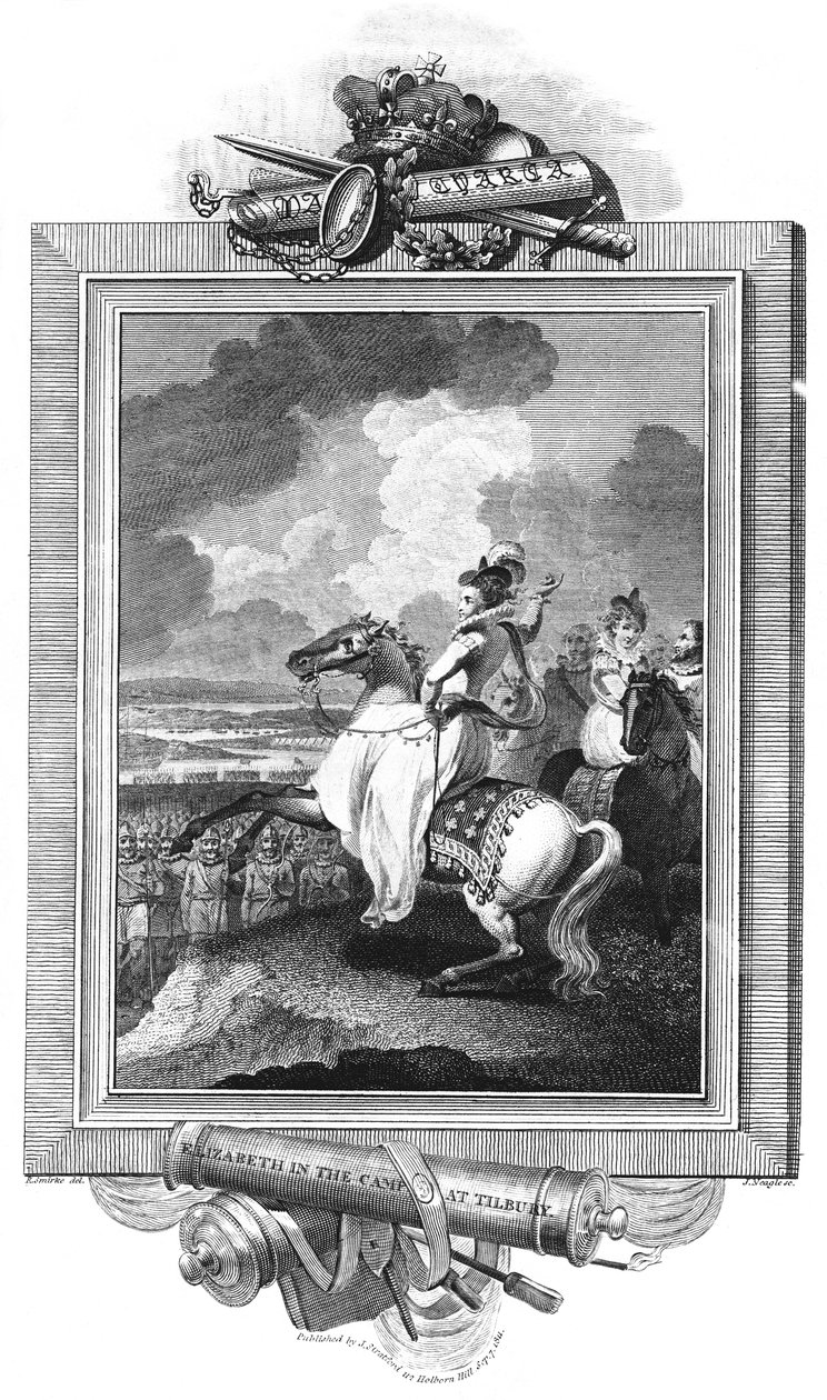 Elizabeth i leiren i Tilbury, 1811 av J. Rogers