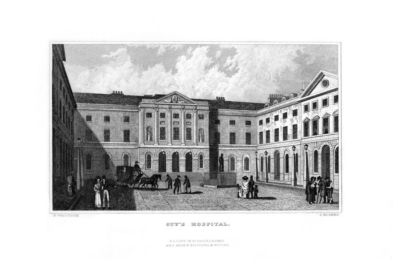 Guys Hospital, Southwark, London, 1829. av J. Rogers