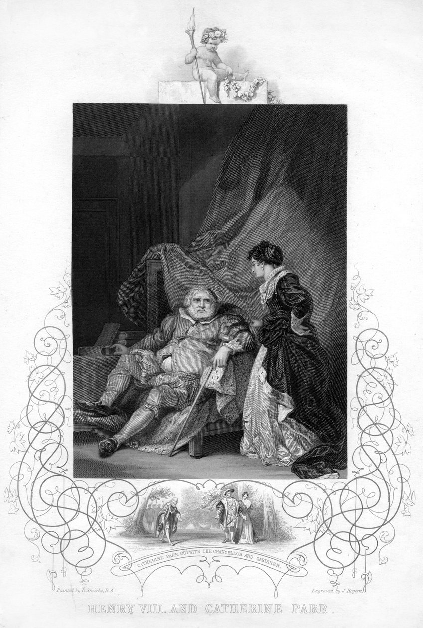 Henry VIII og Catherine Parr, 1800-tallet av J. Rogers