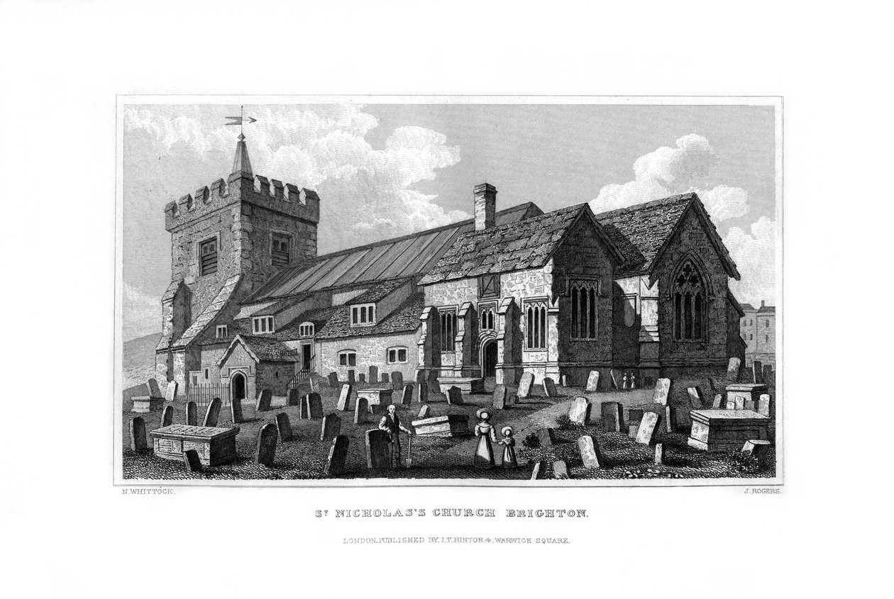 St Nicholas Church, Brighton, East Sussex, 1829. av J. Rogers