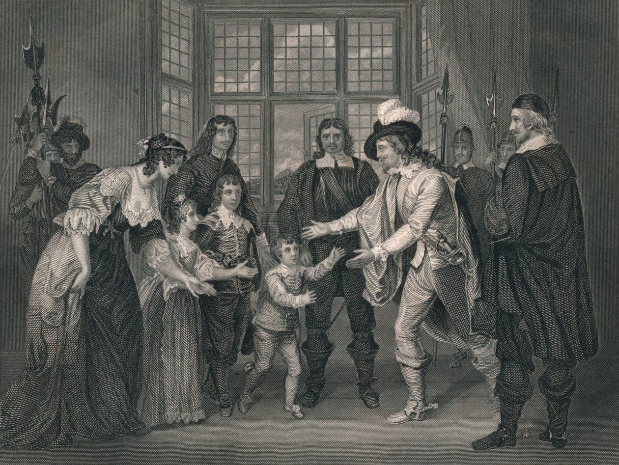 Intervjuet av Charles I med sine barn, 1649, tidlig på midten av 1800-tallet. av J. Rogers