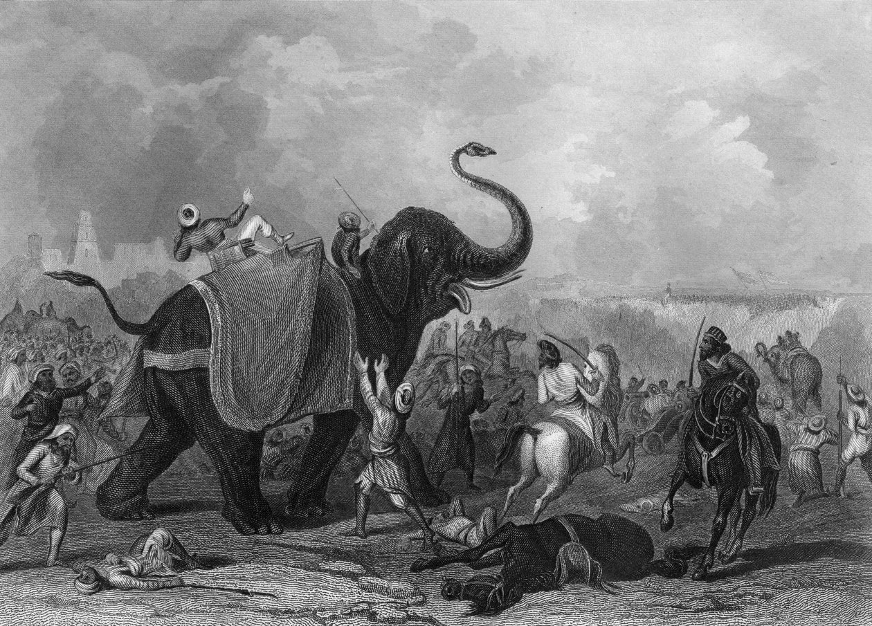 Beleiringen av Mooltan Multan, India, 1849 c1857. av J. Rogers