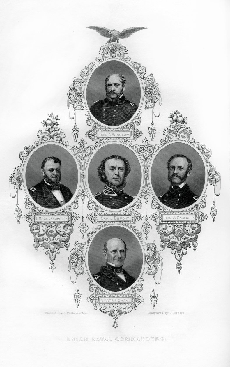 Union Civil War Admirals Winslow, Goldsborough, Du Pont, Dahlgren og Stringham, 1862-1867. av J. Rogers