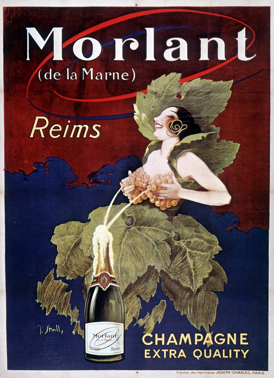Plakat for Champagne Morlant, av J. Stall, 1900-tallet av J. Stall