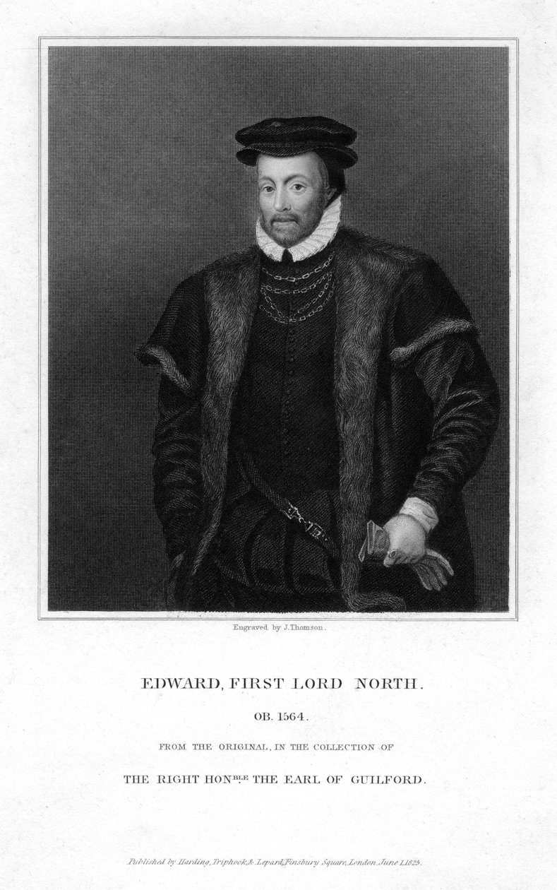 Edward North c1496-1564, 1st Lord North, 1825. av J. Thomson