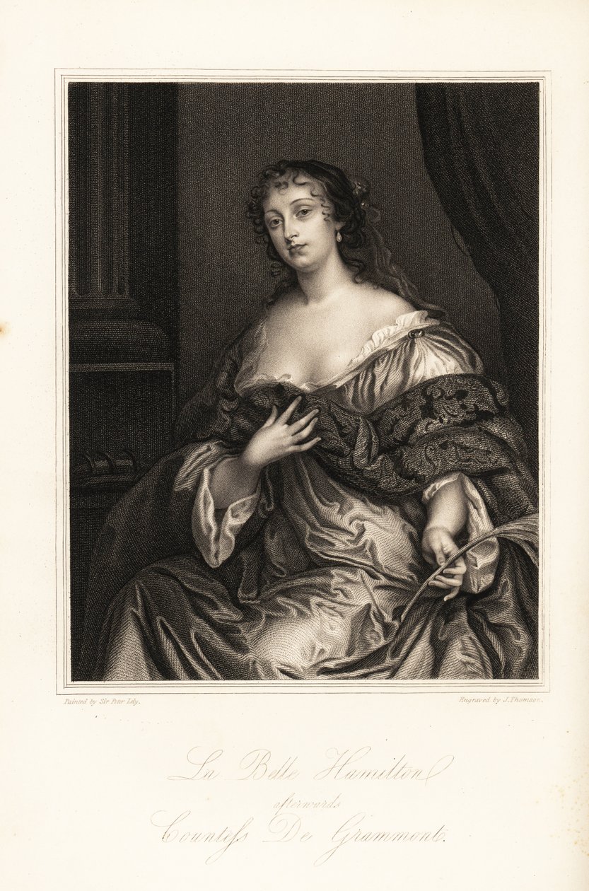 Elizabeth Hamilton, La Belle Hamilton, etterpå grevinne de Grammont, kone til Philibert de Grammont, en av Windsor Beauties av J. Thomson